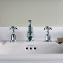 Burlington Claremont 3 Tap Hole Traditional Basin Tap with Pop-Up Waste