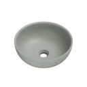 Brava Light Grey Travertine Texture Concrete Round Countertop Basin