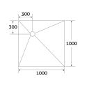 Jackoboard Aqua Flat Offset Drain Wetroom Tray 1000x1000mm Spec