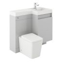 Summers Gloss Light Grey Right Hand Combination Vanity Basin and WC Unit 900mm