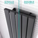 Perth Grey Double Vertical Flat Panel Radiator 1200x476mm