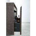 Odion Metallic Wall Hung Vanity Unit with Black Basin 600mm