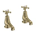 Burlington Claremon Regent Gold Basin Pillar Taps 3"