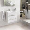Nante Gloss White Wall Hung Vanity Unit with Ceramic Basin 600mm