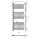 Neptune Matt Black Electric Heated Towel Rail 1200x500mm