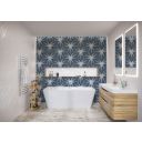 Lotus Hex Matt Blue Hexagon Porcelain Tile - 198x228mm Roomset