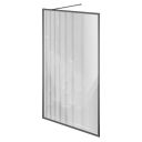 Amien Gunmetal Framed Fluted Glass Shower Screen 1180mm