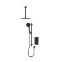 Aqualisa S1 Matt Black Smart Digital Shower Dual Outlet (Slide Rail Kit with Fixed Ceiling Head) HP/Combi