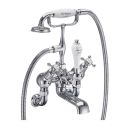 Burlington Claremont Chrome Wall Mounted Angled Bath Shower Mixer Tap with S Adjuster
