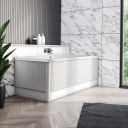 Matt White Ribbed End Bath Panel & Corner Post - 800mm
