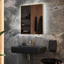 Rione Gold Rectangular Backlit LED Heated Mirror 450x725mm