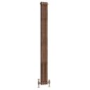 Clement Antique Copper Double Vertical Column Radiator - 1800x200mm