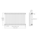 Clement Raw Metal Double Horizontal Column Radiator 600x1010mm