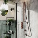 Liva Brushed Bronze Square Shower Slide Rail Shower Kit
