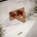Zena Brushed Bronze Wall Mounted Bath Mixer Tap dimensions