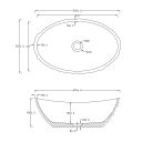 Bueno Concrete Ark Basin 548mm x 348mm Raw Stone Texture Dark Grey Spec