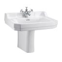 Burlington Edwardian Large Square Basin & Semi Pedestal 1 Tap Hole