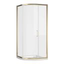 Fabio Brushed Gold Sliding Shower Door Quadrant 900x900mm