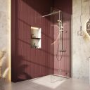 Royle Nickel Wetroom Shower Screen with Hinged Panel