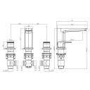 Zane Deck Mounted 3 Hole Bath Filler dimensions