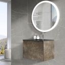 Odion Metallic Wall Hung Vanity Unit with Black Basin 600mm