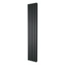 Perth Matt Black Double Vertical Flat Panel Radiator 1800x340mm