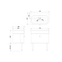 Burlington Chalfont Matt Black Single Drawer Vanity Unit and Basin with Gold Legs 750mm
