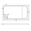 Low Profile Rectangle Shower Tray 1400x800mm Spec Drawing