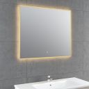 Rione Gold Rectangular Backlit LED Heated Mirror 850x550mm