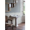 Burlington Edwardian Large Square Basin & Pedestal 1 Tap Hole