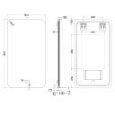 Maine Black Framed Backlit LED Heated Bathroom Mirror 500x900mm Technical Dimension Drawing