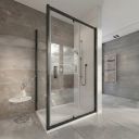 Fabio Matt Black Shower Side Panel