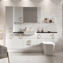 Surrey White Gloss Wall Cabinet Plant on End Panel for Fitted Furniture