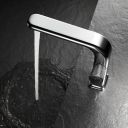 View from above showing the Manisa Chrome Basin Mono Tap running water