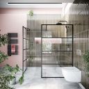 Amien Matt Black Horizontal Framed Shower Screen