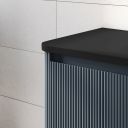 Wish Ribbed Wall Hung Vanity Unit in Blue with Black Worktop