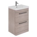 Esk Stone Grey Floor Standing Vanity Unit and Basin with Gunmetal Handles 500mm