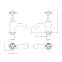 Pair of Bath Pillar Taps Dimension Drawing