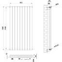 Perth White Double Vertical Flat Panel Radiator 1200x612mm