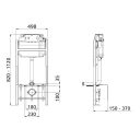 Concealed Cistern and Mounting Frame with Electronic Buttons 820-1120mm