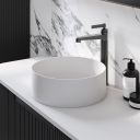 Macey Matt White Stone Countertop Basin