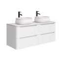 Ellis Wall Hung 1200mm Vanity Unit in Matt White with White Worktop