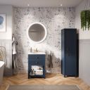 Addison Ribbed Blue 600mm Floor Standing Vanity Unit