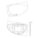 Ivy Backlit LED Illuminated Heated Pebble Mirror 1200x687mm tECHNICAL Technical Dimension Drawing