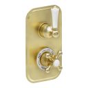 Warwick Brushed Gold Traditional Twin Concealed Thermostatic Shower Valve With Single Outlet
