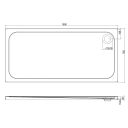 Low Profile Rectangle Shower Tray 1600x760mm Spec Drawing