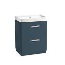 Tavistock Compass Oxford Blue Double Drawer Floor Standing Vanity Unit with Ceramic Basin 600mm