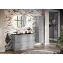 Neon Gloss Light Grey Floor Standing Vanity Unit with Grey Glass Basin 1200mm
