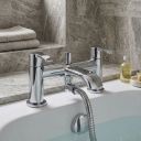 Lifestyle image of the Harlow Chrome Bath Shower Mixer Tap