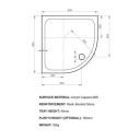 Kstone Quadrant Shower Tray 900x900mm Spec Drawing